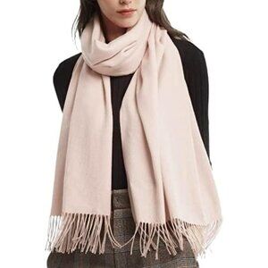 Women's Blush Pink Pashmina Shawl Soft Warm Fashion Blanket Imported Scarves